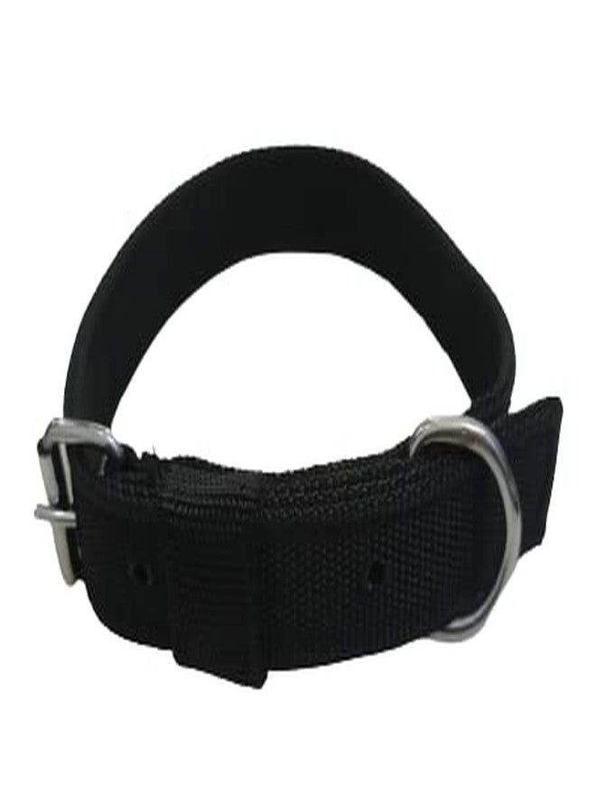 KittuPet Dog Belt Combo of 1 inch Nylon Collar with Heavy Dog Chain 63 Inch Lengthy Dog Collar (Black) Silver Chain - Image 3